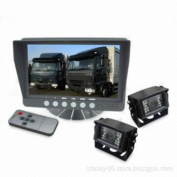 7-inch TFT-LCD Vehicle Rear-view Camera System, 2 Channel Video Input, Waterproof Camera